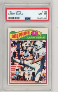 1977 Topps Football #436 Larry Seiple - Miami Dolphins - PSA 8 - Imagen 1 de 2