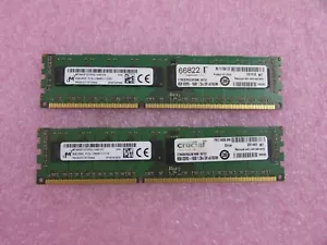 2X Crucial CT8G3ERSLD8160B 8GB 2Rx8 DDR3 1600 SDRAM ECC Reg Server Memory 240Pin - Picture 1 of 3