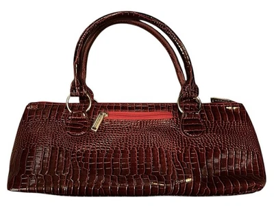 Primeware Wine / Cooler Clutch Bag Burgundy Croc Insulated Thermal Carrier Oprah - Image 1 of 4