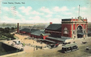 Omaha Nebraska Depot Train RR Vintage Postcard - Picture 1 of 2