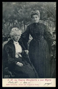 cartolina d'epoca SAVOIA S.M. LA REGINA MARGHERITA E SUA MADRE - Foto 1 di 2