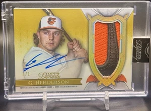 2024 Topps Dynasty Gunnar Henderson Game-Used NIKE SWOOSH Patch Auto GOLD 1/1 - Bild 1 von 6