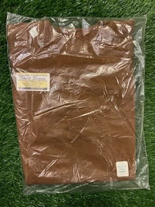 Vintage 70's Sears Short Sleeve Sweatshirt Brown Acrylic Cotton New Deadstock - Picture 1 of 6