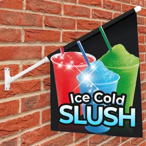Slush Wall Flag & Kit – Double-Sided Printed Sign for Ice Kiosk, Stall, Shop - Picture 1 of 4