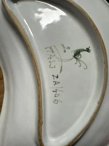 Cantagalli Italy Italian Vegetables Half Circle Plate 70s Unique Serving - Picture 1 of 11