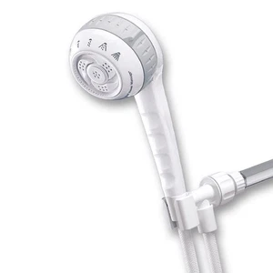 Waterpik PowerSpray Plus White 6 settings Handheld Showerhead 1.8 gpm - Picture 1 of 1