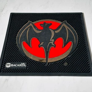 Bacardi Rum Service Counter Drink Mat  Spill Rail Bar Runner Bat Logo - Picture 1 of 4