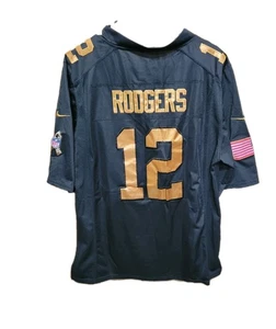 Aaron Rodgers #12 NFL Jersey Salute To Service Green Bay Packers Mens Large - Picture 1 of 11
