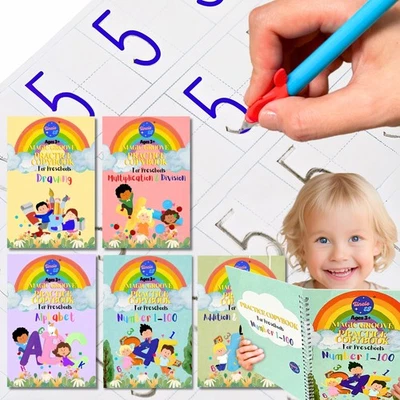 Kit de rastreo grande de práctica de escritura mágica a mano para niños 3-8 principiantes Foto 1 de 4