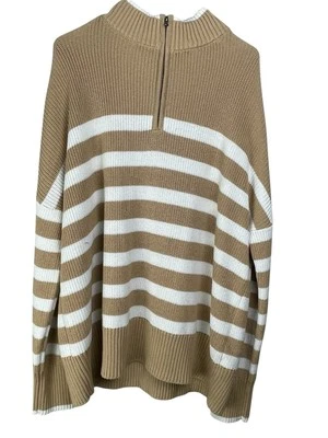 Suéter de algodón Lands' End para mujer con cremallera en cuarto 2XL Foto 1 de 4