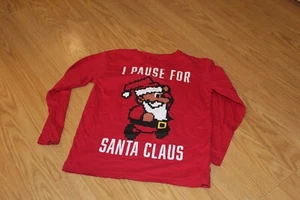 TCP Boys Used Red Christmas Printed Long Sleeve Shirt    Sz 7/8 - Picture 1 of 2