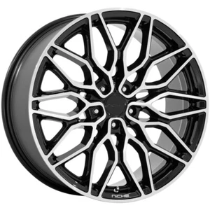 20x9 +35 F, 20x10.5 +40 R, Niche NC277 Calabria 5 5x4.5 Black Wheels (Set of 4) - Picture 1 of 3