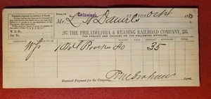 1892 The Philadelphia & Reading Railroad Company Güterbeleg PC16 - Bild 1 von 2