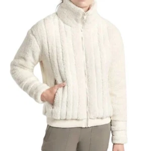 Athleta Willow Fleece Sherpa Jacket Cream Size Medium - Picture 1 of 11