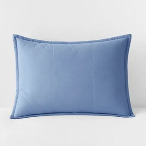 The Company Store  LaCrosse™ Quilted Sham - Porcelain Blue, Standard - Picture 1 of 4