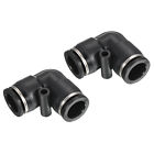 2Pcs Elbow 1/2" Push to Connect Pneumatic Air Line Fitting Black