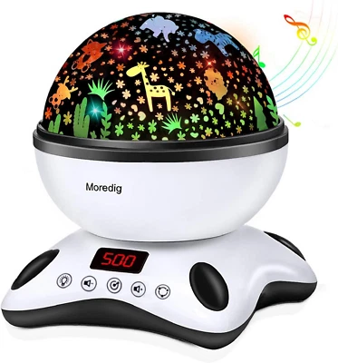 Moredig Baby Projector Night Light, Night Light Kids Projector with 12 Music And