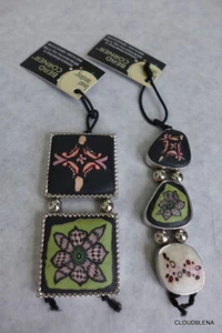 Neu mit Etikett Perlen Landung/Ecke 5 Polymer auf Metall große Perlen schwarz/grün/rosa/silber - Bild 1 von 7