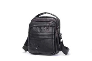 Noblag Wiler kleine schwarze Leder Sling Bags Schultertaschen für Herren - Bild 1 von 12