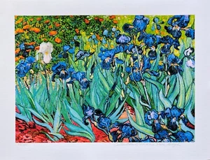 Vincent Van Gogh IRISES Estate Signed Limited Edition Giclee Art 12" x 16" - Picture 1 of 9