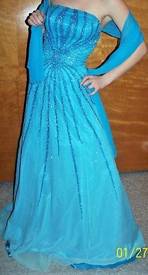 Blue prom gown by Alyce sz 4 - Image 1 of 2