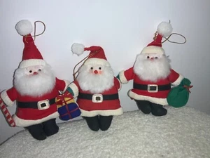 Plush Santa Clause Ornaments set of 3 - Picture 1 of 6