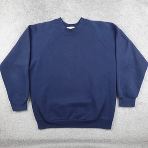 Vintage Fruit Of The Loom Sweatshirt Men M Blue Raglan Crewneck Pullover 90's - Picture 1 of 8