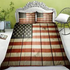 American Flag Printing Quilt Duvet Cover Set Super King King Bed Linen Double