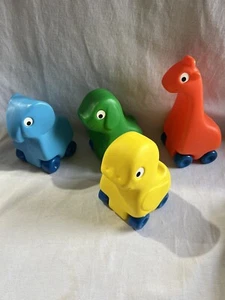 VTG Little Tikes 4 Animal Pals Rolling Toys Giraffe chicken rabbit Wagon Parts - Picture 1 of 5