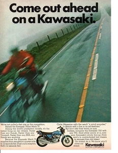 1972 KAWASAKI 750cc MACH IV MOTORCYCLE ~ ORIGINAL PRINT AD - Imagen 1 de 1