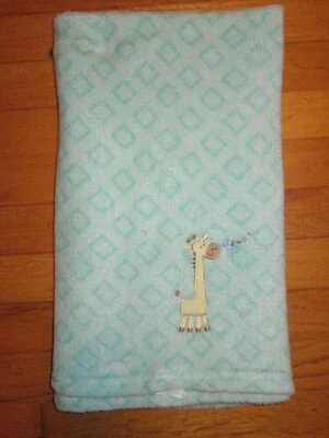 HTF Garanimals Green Squares/Diamonds Giraffe & Bird Baby Blanket - Image 1 of 4