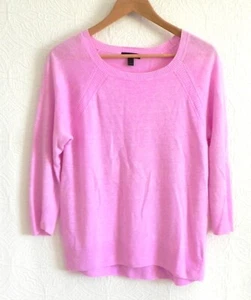 J. Rundhals Leinen Pullover Rundhals Raglan/Langarm Rosa Relaxed Fit Gr. S - Bild 1 von 9