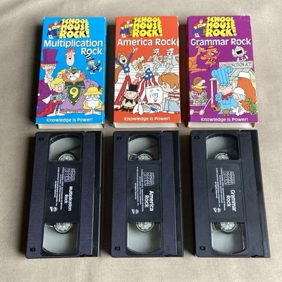 Schoolhouse Rock! Grammar / America / Multiplication (x3 VHS Set) Musical 90's - Image 1 of 4