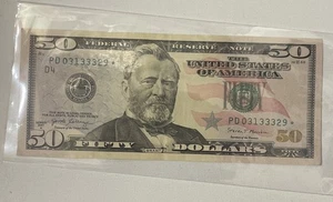 ⭐️2017 A $50 Dollar Bill Star Note ⭐️Very Crisp Low Serial Number Replacement - Picture 1 of 8