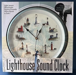Lighthouse Sound Clock Authentic Nautical Sounds Each Hour Mark Feldstein New - Picture 1 of 2