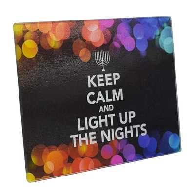 Chanukah Themed Serving Tray – “Keep Calm and Light Up The Nights” Decorative... - Image 1 of 4