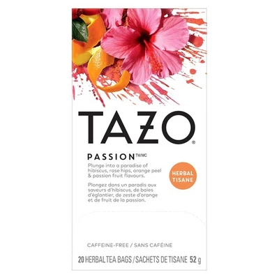 TAZO Passion Herbal Tea Bags, Hot or Iced, Caffeine Free, 20 20 Bags  - Image 1 of 4