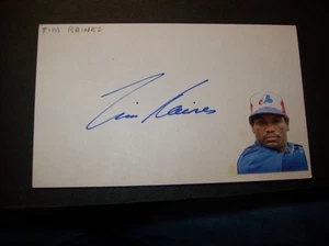 Tim Raines signed 3x5 (HOF-2017) - Picture 1 of 1