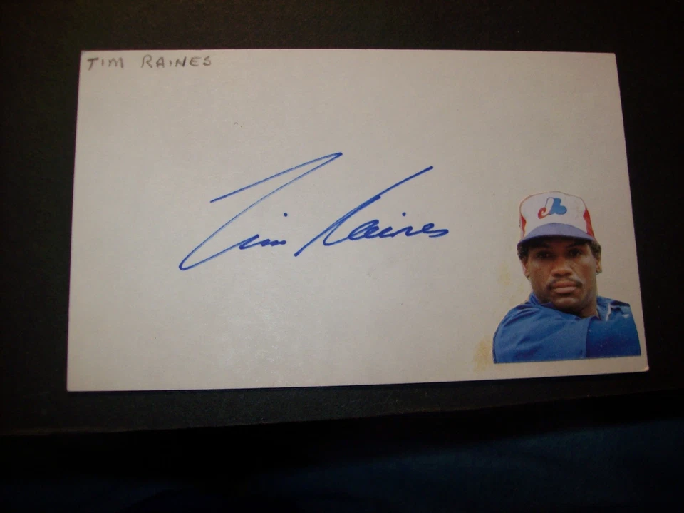 Tim Raines signed 3x5 (HOF-2017) - Image 1 of 1