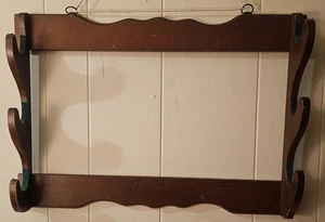 Vintage Wooden Shotgun Rifle Display 3 place holder - Picture 1 of 5
