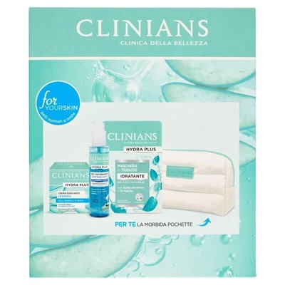 CLINIANS HYDRA PLUS COFANETTO PELLI MISTE GEL 150ML + CREMA 50ML + MASCHERA 22ML - Immagine 1 di 4