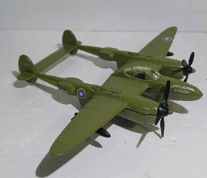 Aereo vintage in metallo: modello in scala 100 - U.S. P-38 Lightning Texas Terror pressofuso - Foto 1 di 19