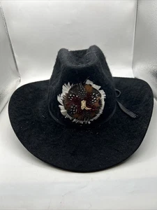 naifeh’s emporium Fur cowboy Western hat With Feathers Durant, Oklahoma Sz 6 7/8 - Picture 1 of 11