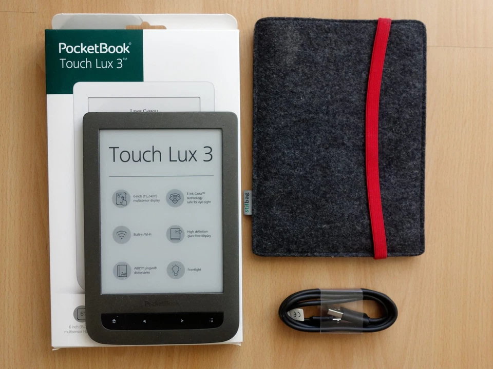 PocketBook Touch Lux 3, gebraucht, OVP, incl. Filzhülle von Stilbag - Bild 1 von 1