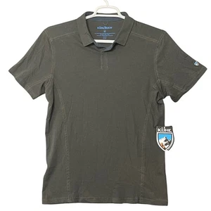 Kuhl Mens Brazen Polo Shirt Medium M Carbon Organic Cotton Blend Outdoor Hiking - Picture 1 of 8