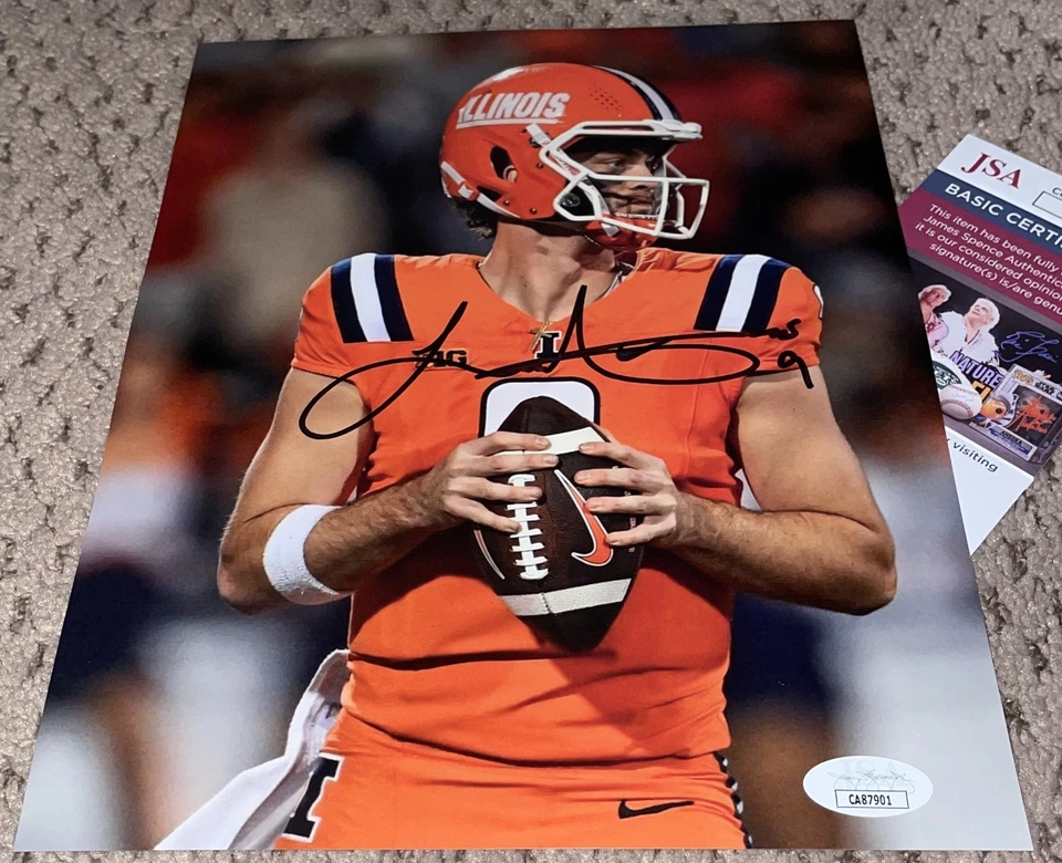 LUKE ALTMYER SIGNED 8X10 PHOTO ILLINOIS FOOTBALL JSA AUTOGRAPH FIGHTING ILLINI - Image 1 of 1