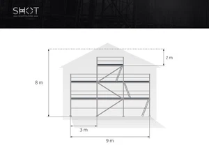 Aluminium Gerüst NEU 8x9m Giebelgerüst scaff 74 Giebelwand Lieferung frei Haus - Bild 1 von 9