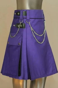 Falda escocesa utilitaria con cadena para mujer - Imagen 1 de 1