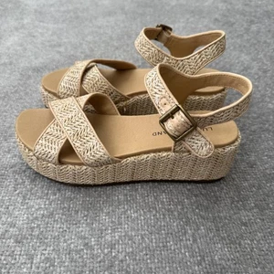 Sandalias Lucky Brand para mujer talla 6,5 natural Wagoo plataforma alpargata tiras - Imagen 1 de 12
