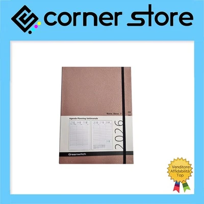 Greenwitch - Agenda Settimanale Verticale 2026 Economica - 15x21cm - Cipria - Immagine 1 di 2